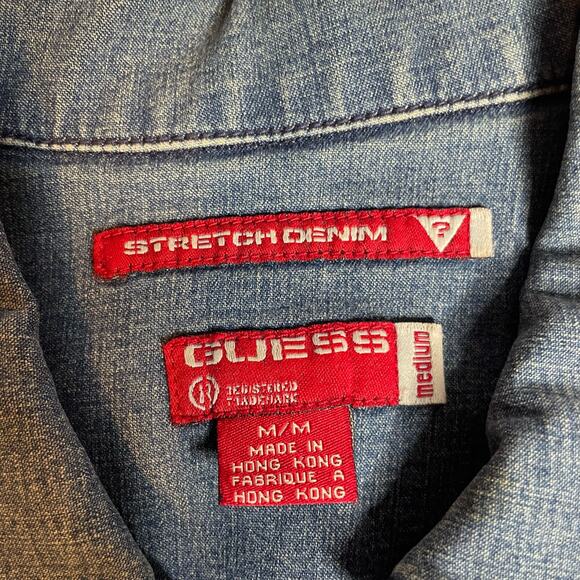 GUESS Vintage Y2K Medium Lightwash Zip Up Stretch‎ Denim Jacket - Picture 2 of 4